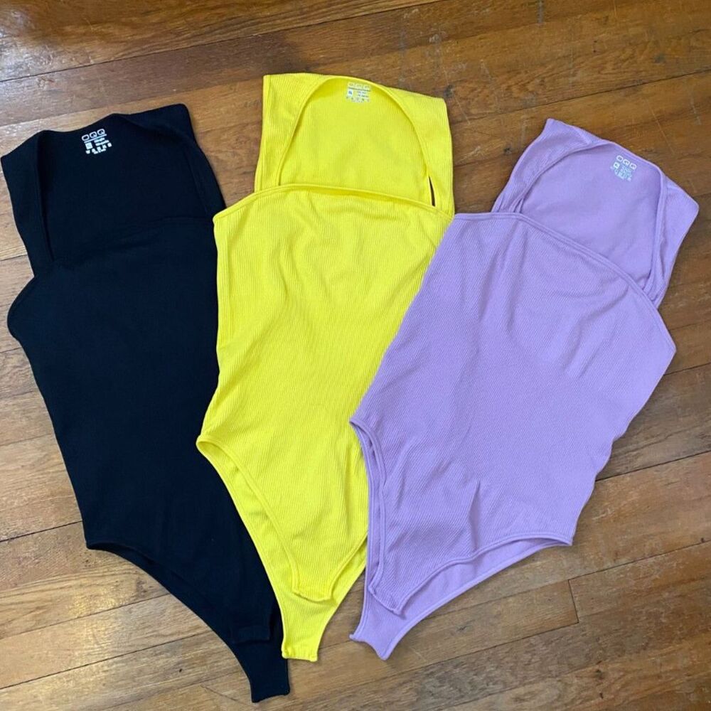 OQQ Bundle of 3 Ribbed Bodysuits Size XL